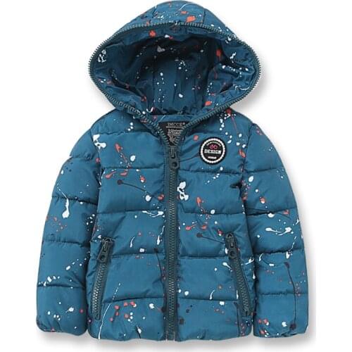 Winter Jackets for Boys Girls Thick Cotton-Padded Hooded Collar Kids Coat Good Quality Children Parka Casual Clothes 2-10 Yrs