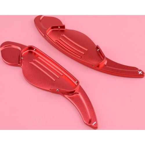 1Pair Aluminium Alloy Red Car Steering Wheel Shift Shifter Extension Paddle Fit For Land Rover Jaguar