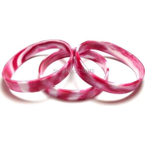 100pcs Maroon & White Swirl silicone wristband rubber bracelets free shipping