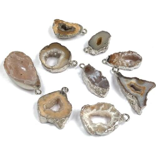 2020 Natural Stone Pendants Irregular S Agateb Hollow Pendant Making For Jewelry Necklace Accessories Gift For Women