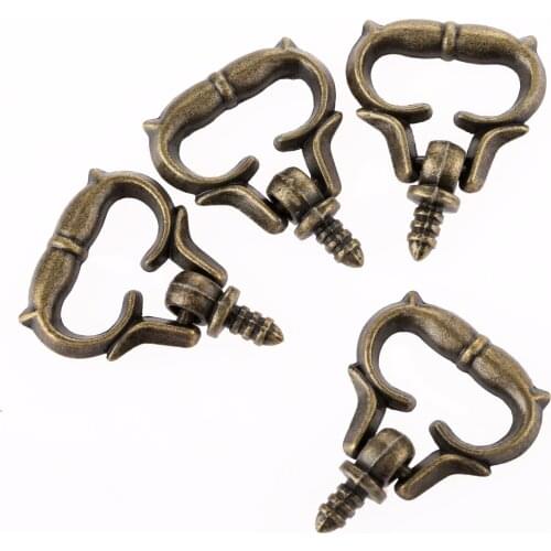 4pcs Antique Pull 29*23mm Drawer Cabinet Knobs and Handles Furniture Jewelry Box Chest Case Door Pull Knob