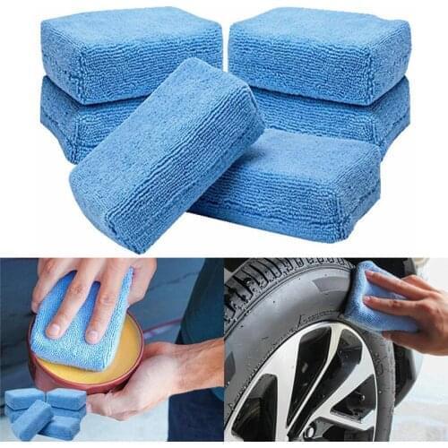 5x Car Microfiber Applicators Sponges Cloths Microfibre Hand Wax Polishing Pad 12cmx8cm