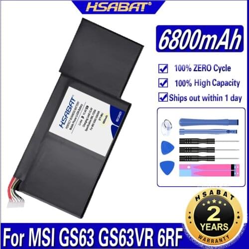 HSABAT BTY-M6J 6800mAh Laptop Battery for MSI GS63VR GS73VR 6RF-001US BP-16K1-31 9N793J200 Tablet PC MS-17B1 MS-16K2 Batteries