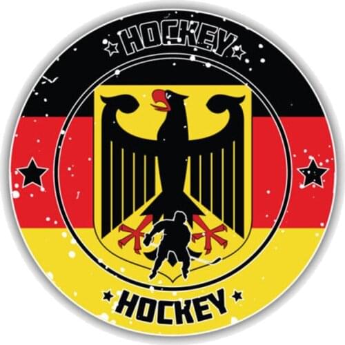 Personality Car Stickers Germany Flag Hockey Sport Accessories Motorcycle Cover Scratches Waterproof PVC 12cm *12cm