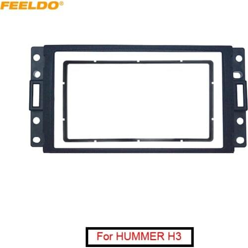 FEELDO Car Refitting CD DVD Radio Fascia Frame for HUMMER H3 2DIN Stereo Dash Face Plate Frame Panel Mount Kit