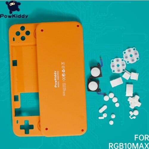 POWKIDDY For RGB10 Max handheld Game Players Shell Game Console Accessories Conductive Adhesive Button Max IPS Screen 3D Rocker