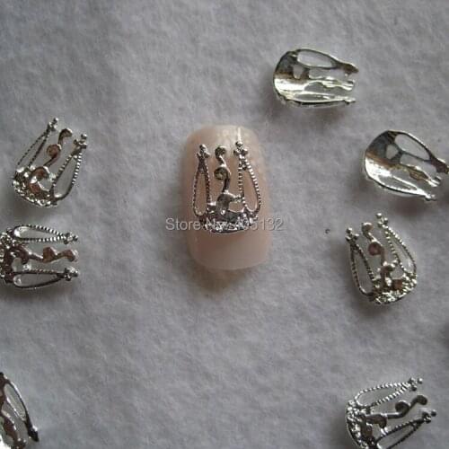 MD-692 3D 50pcs/bag Silver Deco Nail Decoration Metal Shinny Deco Metal Nail Art Decoration