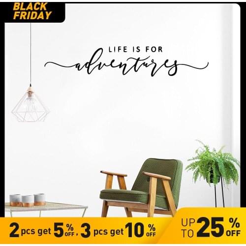 Lettering Wall Sticker Life is for Adventures Wall Decal Quote Inspirational Vinyl Wall Decor Quotes Travel Decoration