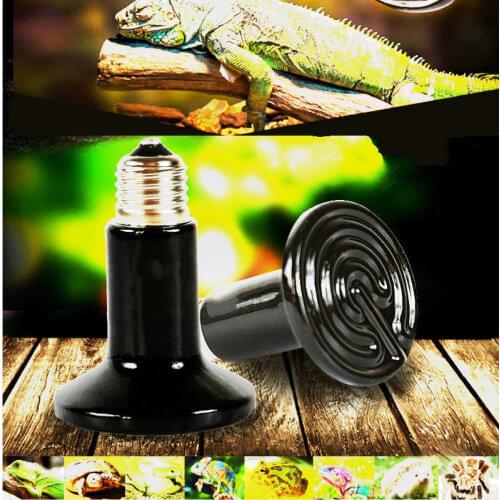 New Ceramic Heating Bulb for Pets Infrared Black Ceramic Transmitter Electric Bulb Heater for Reptiles Brooder Ceramic Heater