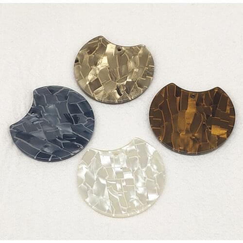 New arrival! 37x30mm 50pcs/lot Round-shape acrylic Imitation marble charms for earring/Jewelry making(As shown)