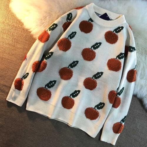 Autumn/Winter Japanese Cute Kawaii Sweet Girl Sweater Gentle Vintage College Style Neutral Men And Women Couple Pullover Sweater