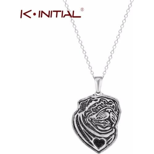 Kinitial 1pcs Charm Pug Dog Necklaces Pendants Animal Chain Necklace Statement Jewelry Collares for Unisex Pet Lovers for Women