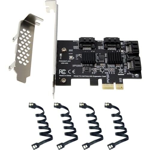 PCI e PCIE to SATA Card PCI-E Adapter PCI Express to SATA3.0 Converter 4-Port SATA III 6G Expansion Controller Card Adapter IPFS