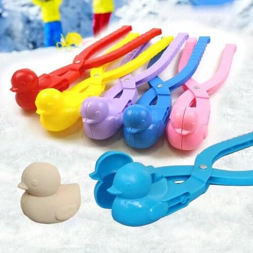 Winter Plastic Snowball Maker Clip Kids Outdoor Sand Snow Ball Mold Toys Fight Duck Snowman Clip Toy for Children