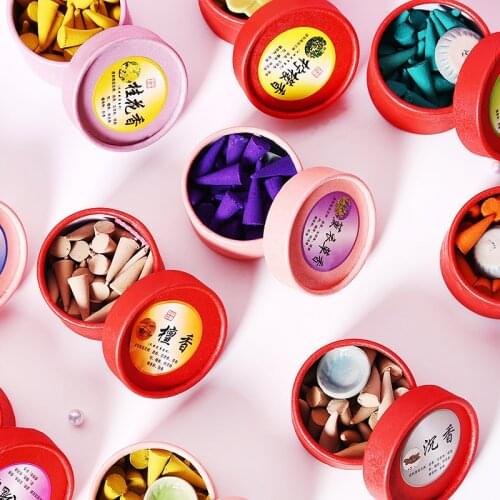 30 Pcs/Box Incense Cones Incense Holder Pagoda Incense Natural Incense Sticks Rose Tulip Scent Tower Sandalwood Spice Tray