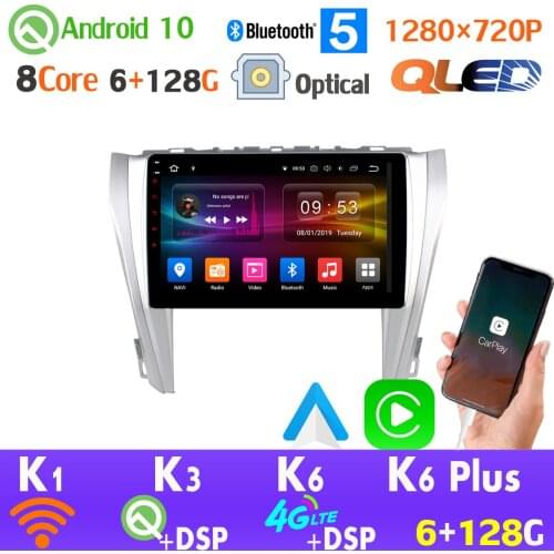 QLED 1280*720 6G+128G Android 10 For Toyota Camry V55 2014-2017 Car Multimedia Player 4G WiFi CarPlay AHD 1080P HDMI GPS Radio