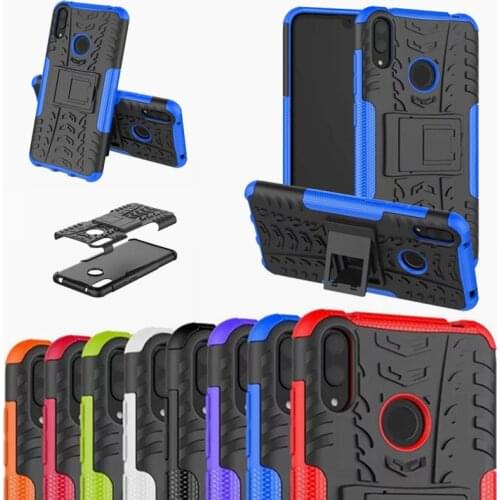 Rubber Armor Case For Huawei Y7 Pro 2019 P Smart Plus Nova 3i 4 Y5 Y6 Prime 2018 Honor 9 Lite 6X 8X 8C Hybrid Stand Hard Cover