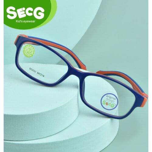 SECG Ultralight Flexible Soft Kids Frame Children Optical Spectacle Frame Glasses for Sight Eyeglass Lunettes De Vue Enfant