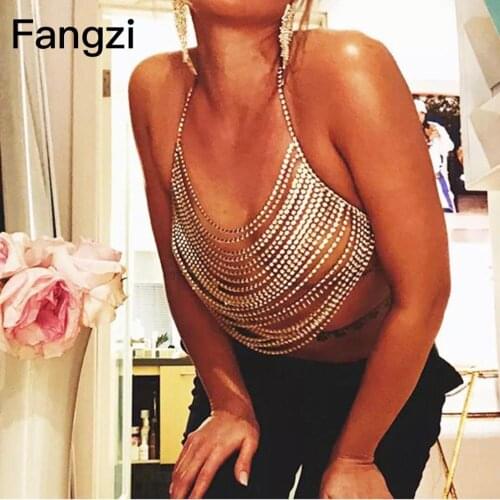 Sexy womens shining Rhinestone body jewelry tassel crystal bikini underwear thong pants beauty chain bra sling body jewelry