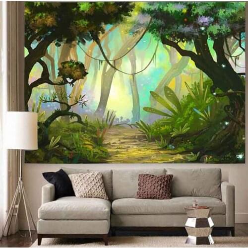 Simsant Jungle Animals Tapestry Butterfly Spring Forest Tree Art Wall Hanging Tapestries for Living Room Home Dorm Decor