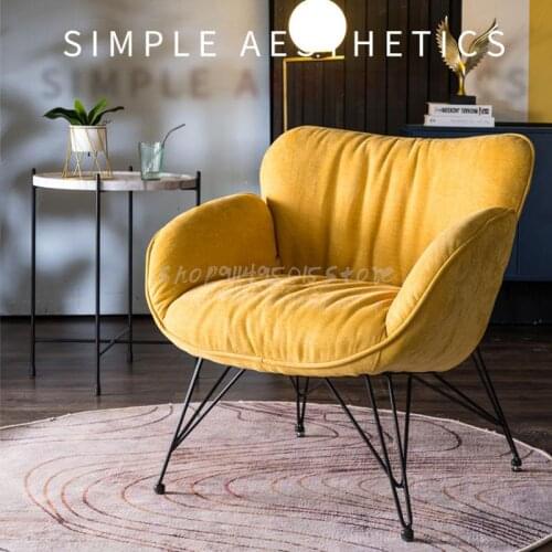 Nordic Modern Single Sofa Chair Light Luxury Casual Fabric Small Apartment Sofa