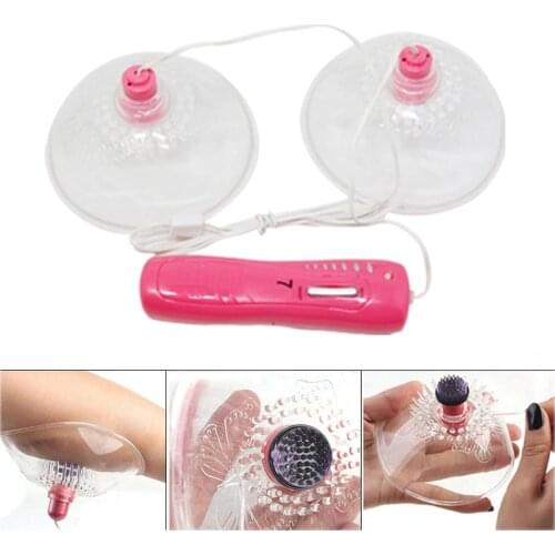 Vibrating Enhancement Breast Enhancer Vacuum Nipple Sucker 7 Speed Rotating Nipple Stimulator Breast Massager Sex Toys for Women