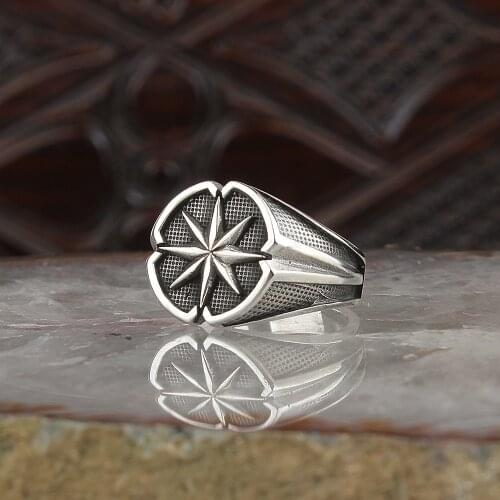 All Handmade Traditional Turkish 925 Sterling Silver Mens Handmade Signet Rings Jewelry Gift From Turkey for Women Men