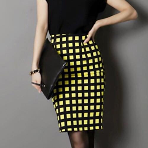 Faldas mujer moda 2020 skirts womens Plaid Skirt New High Waist Fashion Pencil Skirt Plus Size saia