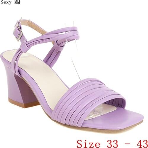 Women High Heel Sandals Ankle Strap Shoes Woman High Heels Gladiator Sandals Pumps Small Plus Size 33 - 40 41 42 43