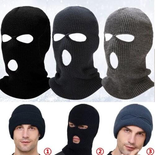 Outdoor Cycling Winter Warm Knitted Hat Ski Mask Full Face Neck Cover Mask for Skiing Hiking Sports Balaclava Hat Cap Windproof