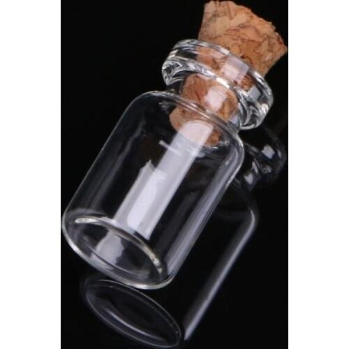 10pcs Mini Glass Wish Bottle Vial with Cork Stopper Storage Pendant 0.5/1/2/20mL