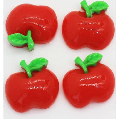 50/100pcs Simulation Mini Apple Resin Sheet Charms Flatback Cute Fruit Resin For Phone Shell Beauty Or Children Hair Earrings