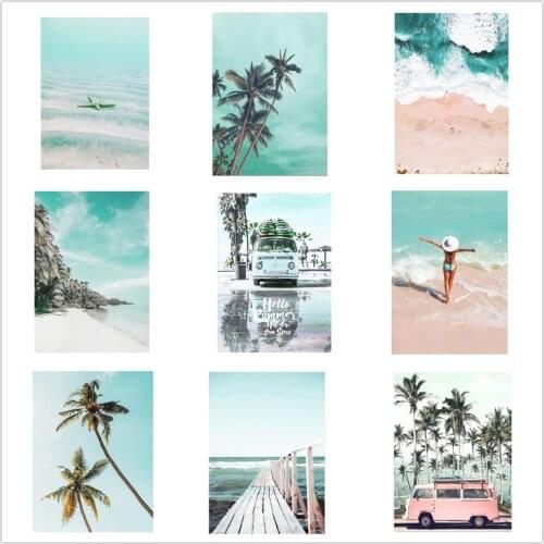 Diamond Painting Full Square Round Beach Sea Picture Of Rhinestones Diamond Embroidery Sale Mosaic Cross Stitch Home Decor Gift