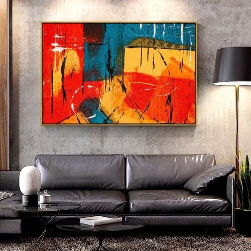 Artcozy Oil Canvas Painting paint_lines_colorful For Home Decoration Wall Art