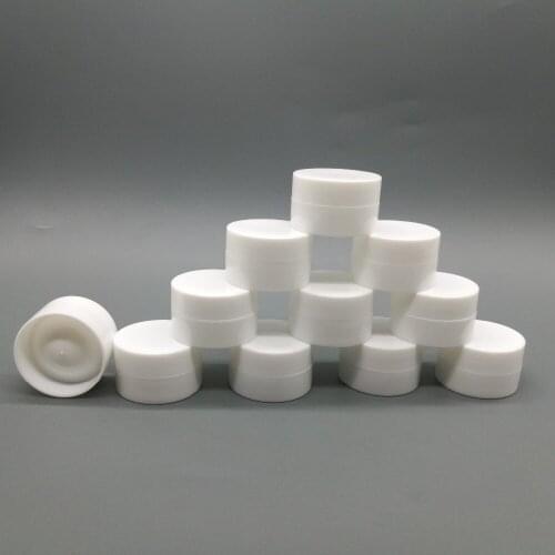 Free shipping 120pcs/lot 5g PP White cosmetic container for eye cream, plastic empty cream jar with hollow bottom