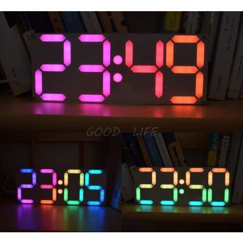Large Inch Rainbow Color Digital Tube DS3231 Clock DIY kit with customizable colors Electronic kit