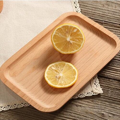 Japan Style Beech Wooden Dish Rectangle Bread Pallet Fruits Desserts Plate Snack Candy Tray Home Kitchen Supplies