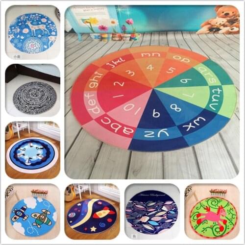 Child Bedroom Game Rug 3D Cartoon Round Area Carpet baby Livivg Room Crawl Mat Kids Room Hanging basket Mat 60-160CM diameter