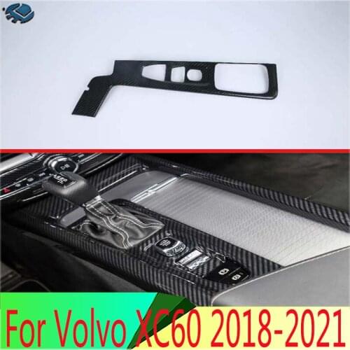 For Volvo XC60 2018 2019 Carbon Fiber Style Gear Shift Panel Center Console Cover Trim Frame Car Styling Sticker