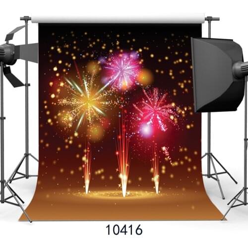 Background for Photos New Year Fireworks Computer Printed Vinyl Photography Backdrop Photocall for Weddings Children Baby