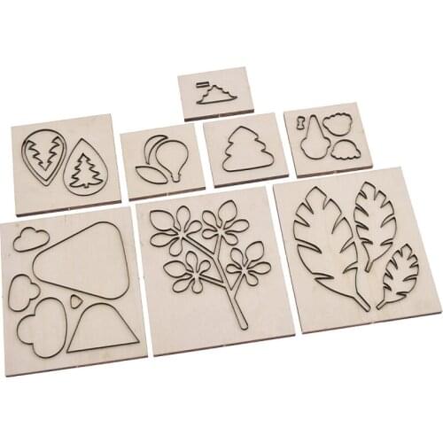 Multi Pattern Leather Craft Wooden Punching Mould DIY Handcraft Cutting Template Tools Party Decoration Accessories