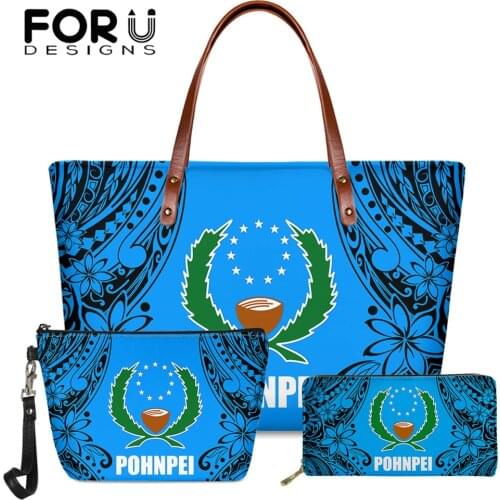 FORUDESIGNS Large Neoprene Shoulder Wallet for Ladies Pohnpei Polynesia Hibiscus Pattern Casual Tote for Teen Girls Womens Bags
