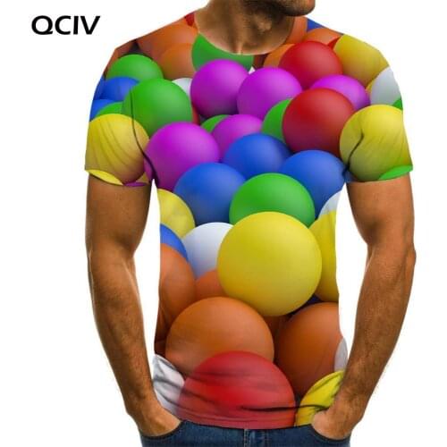 3d Tshirt Colorful T shirt Men Ball T-shirts 3d Graphics Tshirt Printed Funny Tshirts Casual Mens Clothing summer New Male