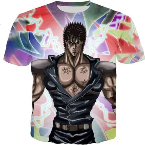 Men Women Fashion Anime Fist Of The North Star Kenshiro Printed 3D T-Shirt Boy Girl Cool Tshirts Clothes Children Birthday Tops