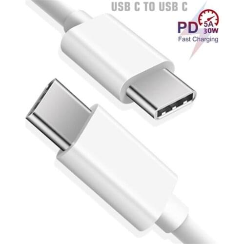 1m 2m USB Type C to USB-C Cable For Samsung S10 S9 Fast Charging Type-C Charger Data Cord for Huawei P20 Redmi Note 8 Pro