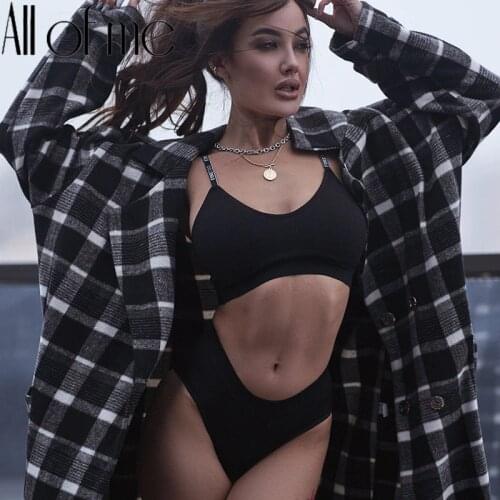 Ribbed Tops Set Adjustable Strap Push Up Bra Women Underwear Plus Size Tank Crop Top Sexy Seamless Bralette Female Lingerie Suit