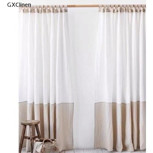 Tab Top Linen Curtains In Two Colors Bedroom Linen Curtain Panel Sheer Curtains In White Natural Organic Farmhouse Curtains