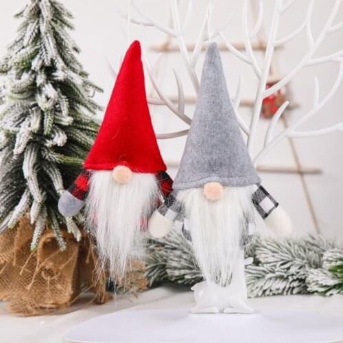 Lovely mini Christmas Santa Doll Gnome Sitting faceless Elf Dolls Ornaments 2021 New Year Christmas Decoration for home