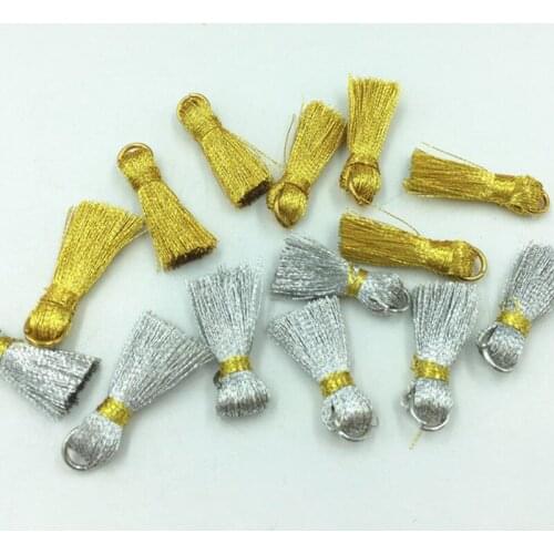 DIY 60pcs Mini Gold and silver tassel Bookmark tassels Jewelry Accessories Handicrafts DIY