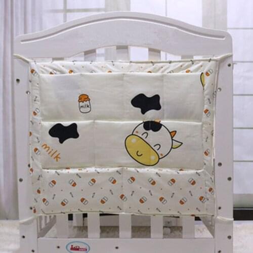 Nursery Hanging Storage Bag Cartoon Portable Baby Crib Organizer Bed Hanging Bag For Crib